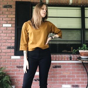 Everlane Brass Luxe Cotton Crop Tee